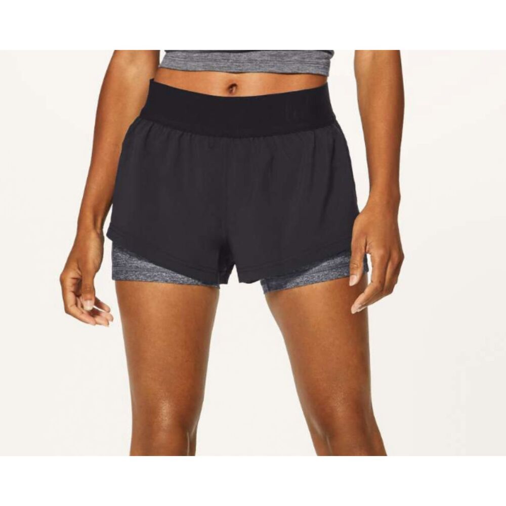 Lululemon Box It Out Shorts in Black / Heathered Black